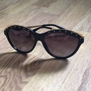 Alexander McQueen Black and Gold Sunglasses